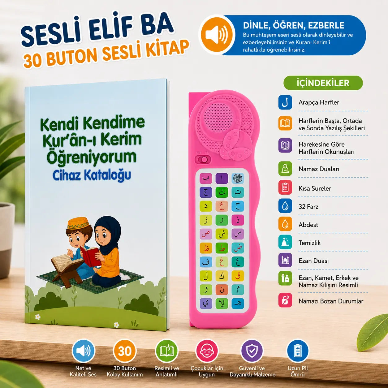 Kuran-ı Kerim Öğreten Sesli Cihaz | Elif Ba Seti
