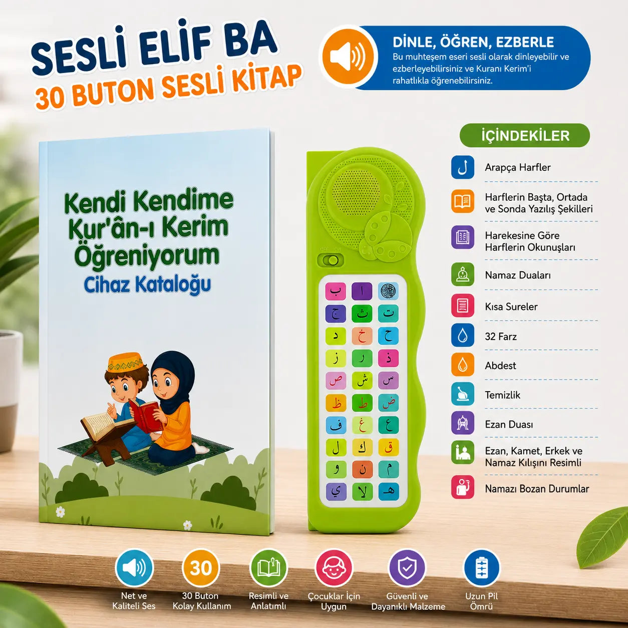 Kuran-ı Kerim Öğreten Sesli Cihaz | Elif Ba Seti